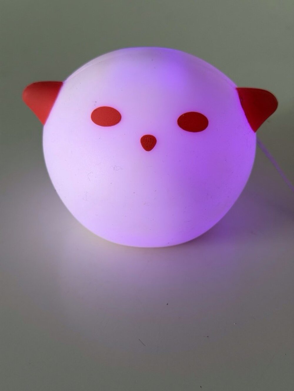 IKEA Spoka Color Chaging Cat Nightlight Red Pink Lamp With Charger Rechargeable